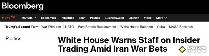 押注伊朗局勢精准獲利引發質疑 白宮警告所有員工:不要利用機密資訊進行內幕交易