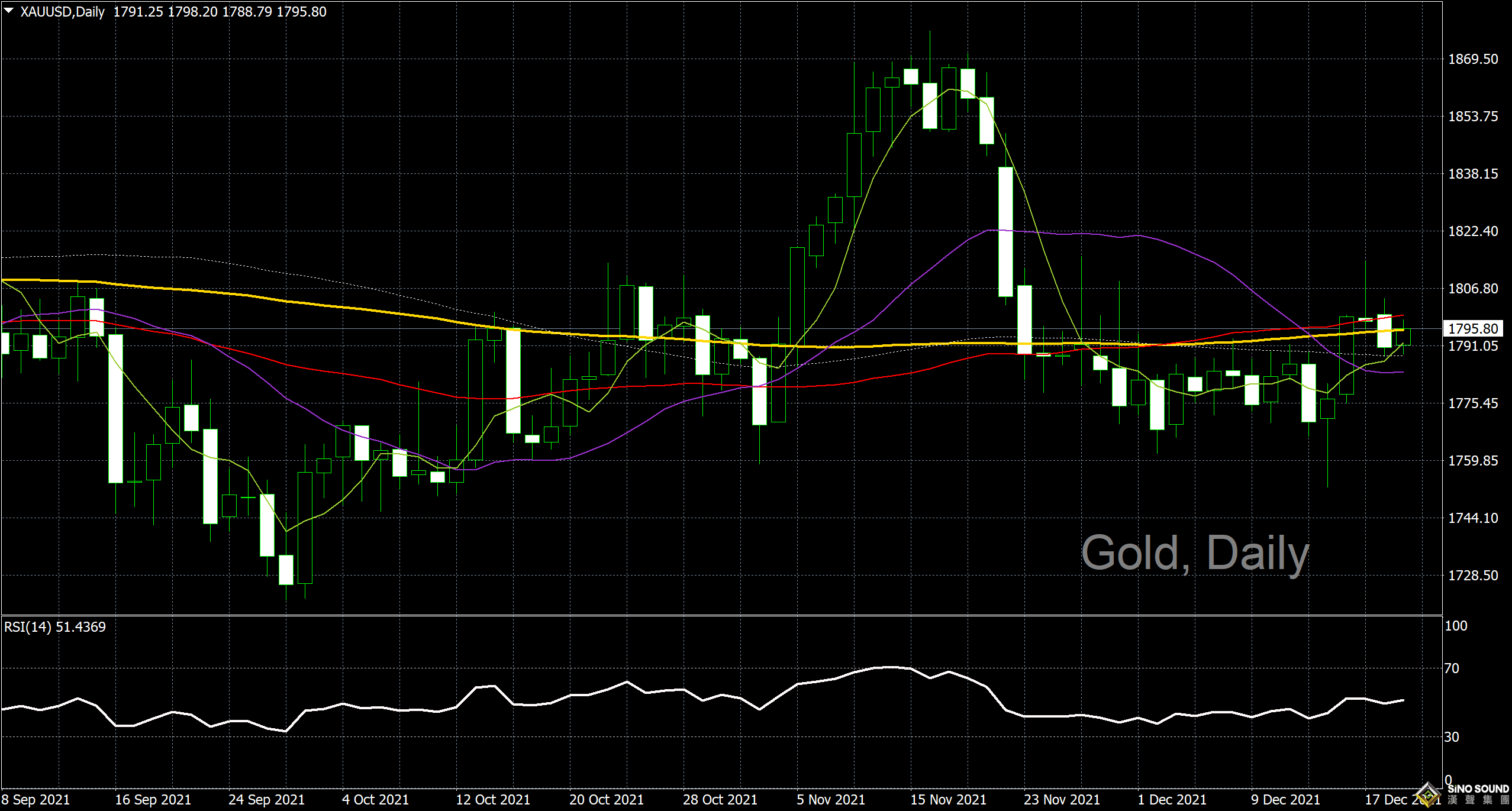 漢聲李義文:[12月21日]多頭竭力反抗 黃金止跌上揚